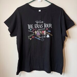 Taylor Swift t shirt The Eras Tour cotton black short sleeve Size XL